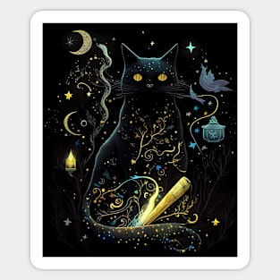 The mystical cat Sticker